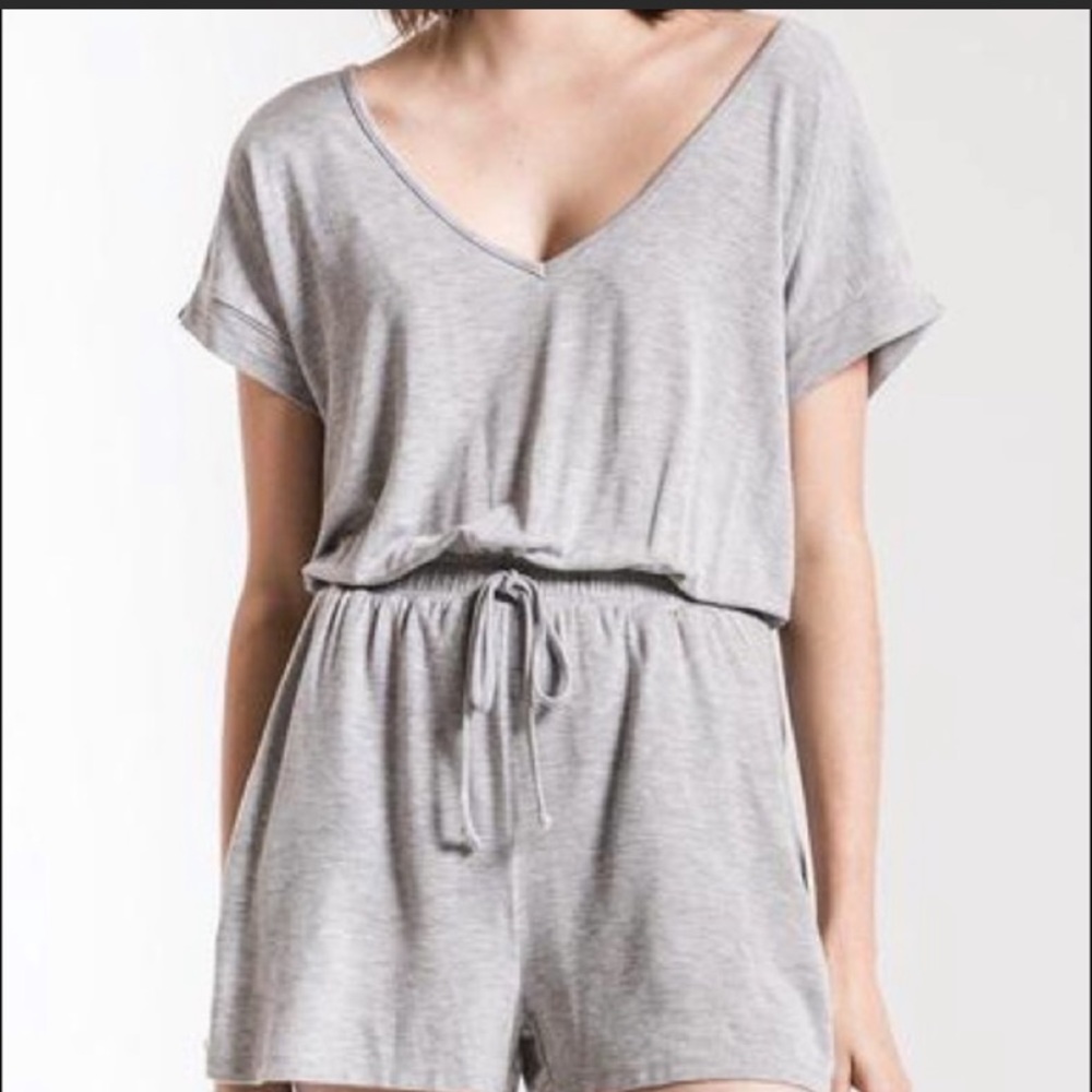 Z Supply Blaire Sleek Jersey Romper in Heather